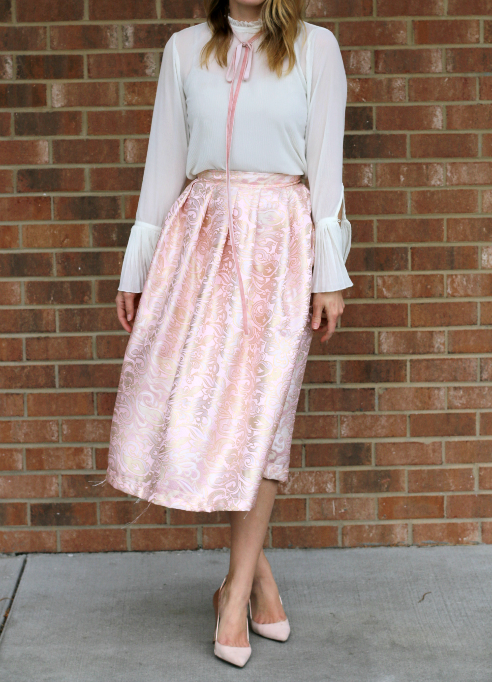 eyeful of lovely DIY Pleated Brocade Midi Skirt Tutorial