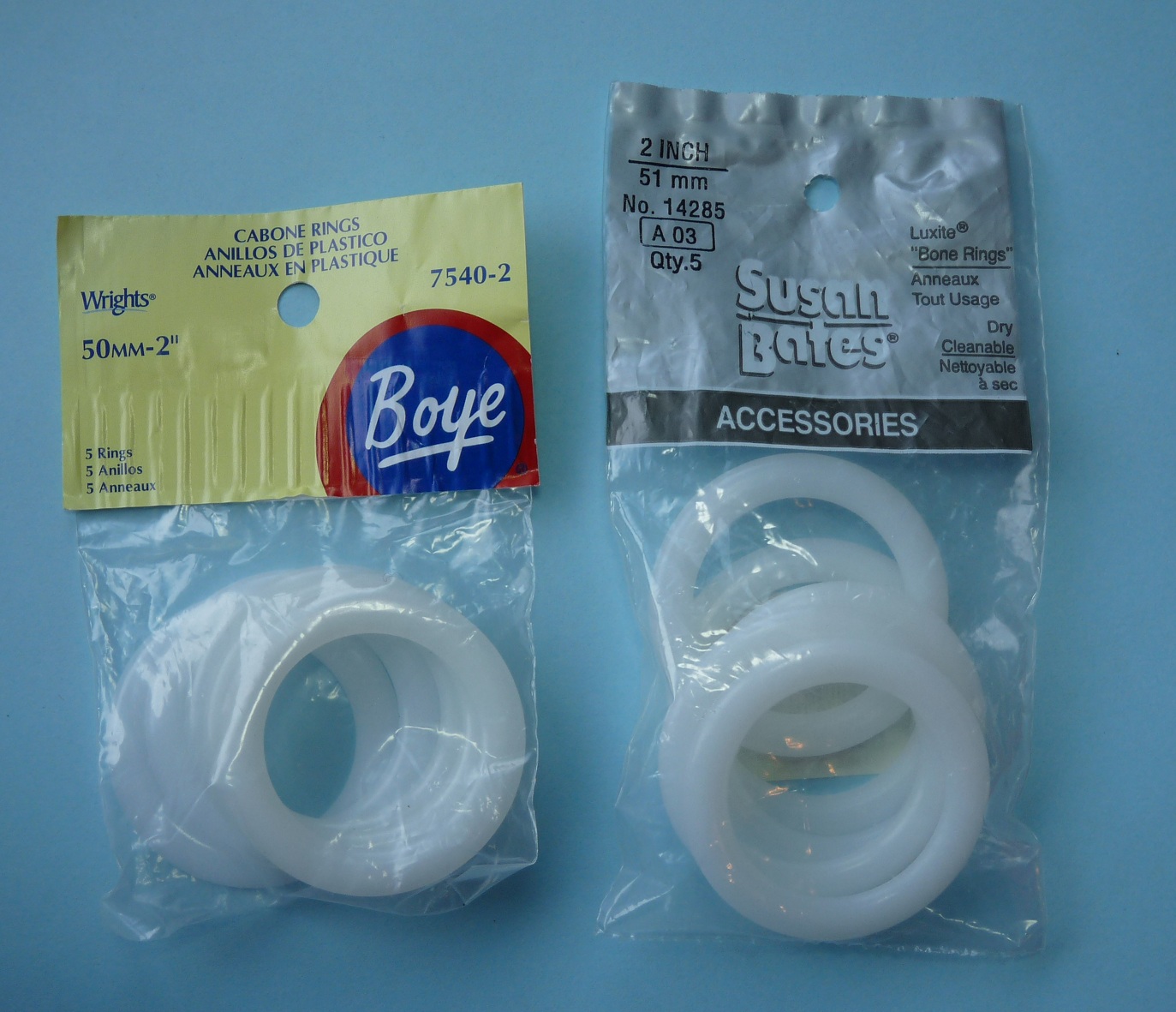 Boye 2 Cabone Plastic Craft Rings