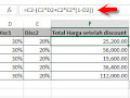 Rumus Excel Menghitung Discount Ganda Atau Diskon Bertingkat Gasskeun