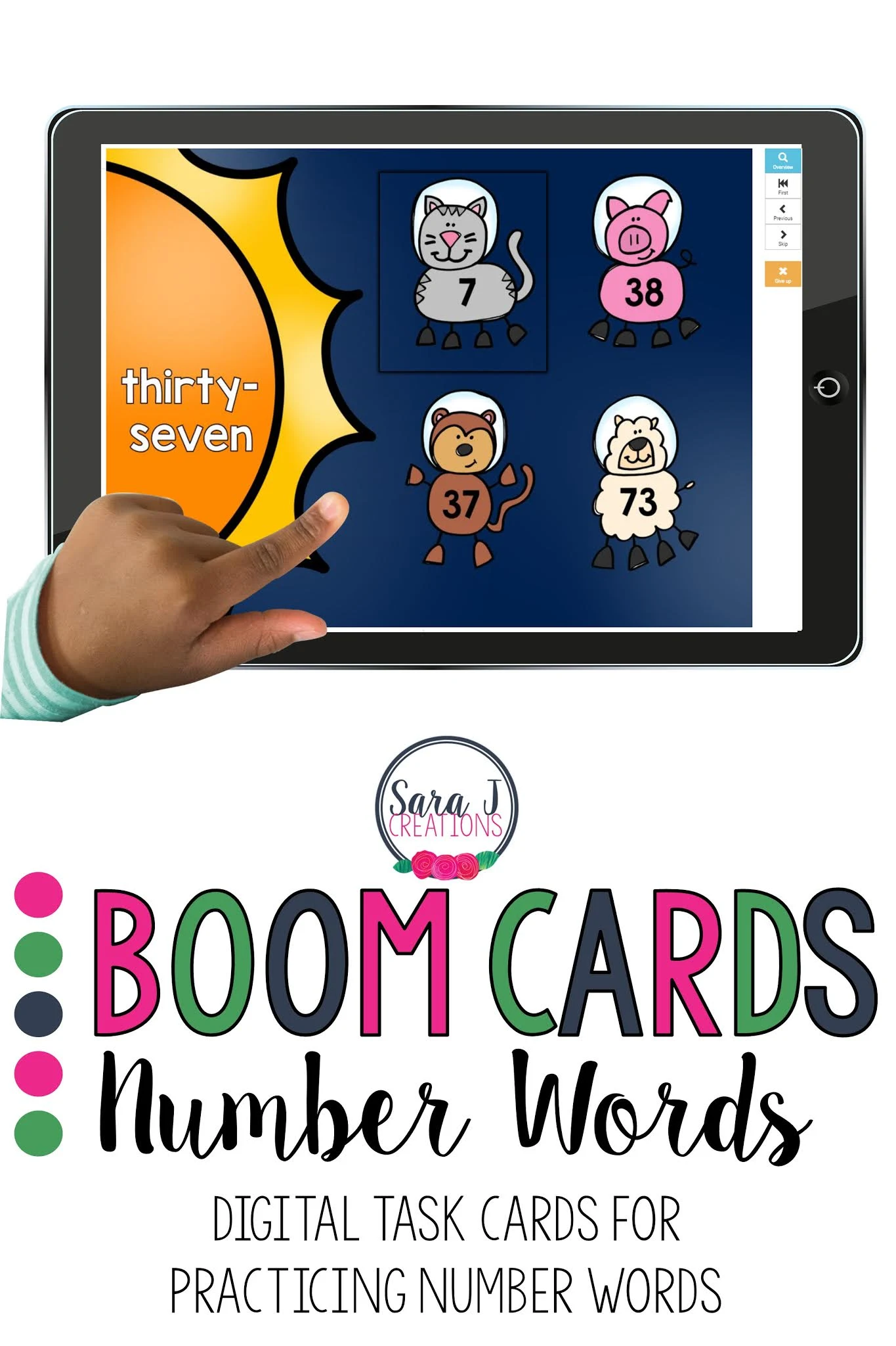 Practice number words with these BOOM Cards. These digital task cards are so fun for kids because it seems like a game but they are practicing number sense skills. Ideal for first or second grade, virtual learning or face to face instruction.