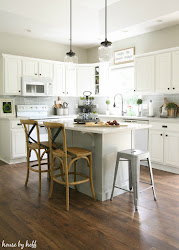 farmhouse kitchen modern makeover makeovers cabinets before decor projects paint colors kitchens painted island own hoff awesome thehappyhousie porch fab