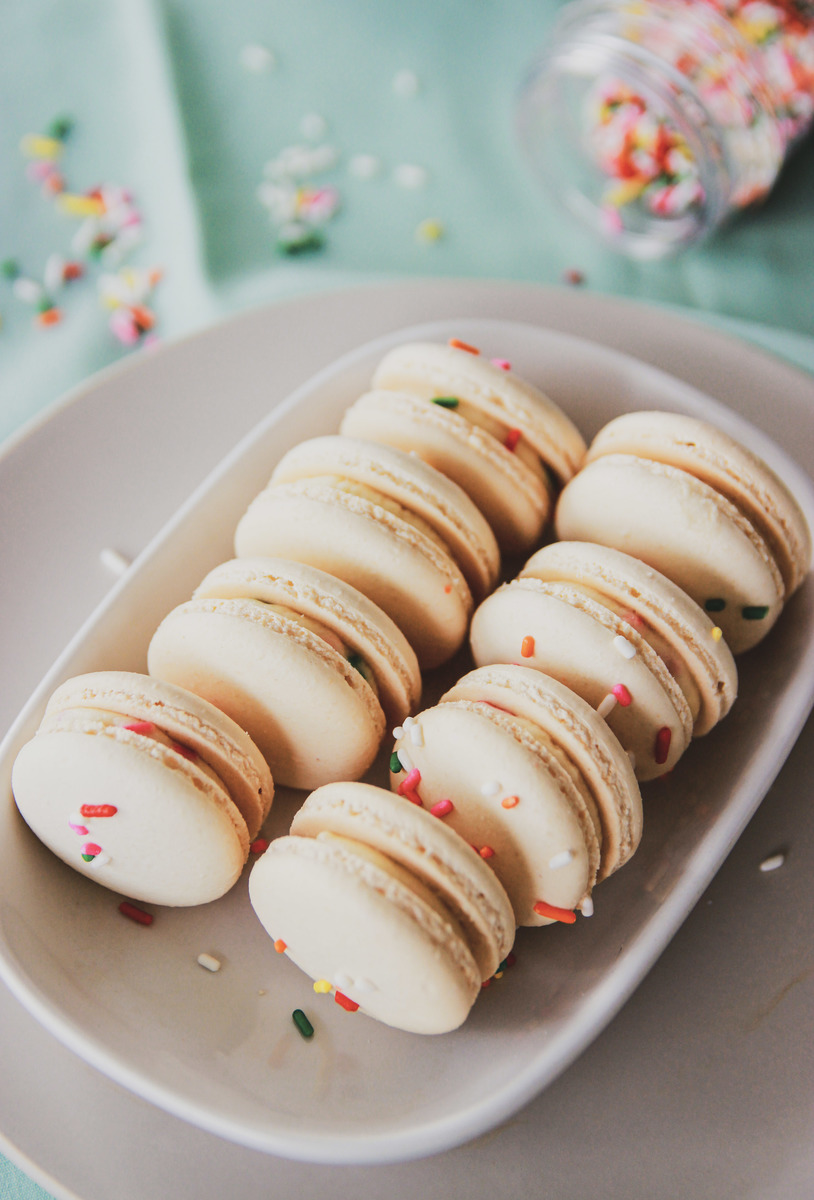Cake Batter Macarons Confessions of a Confectionista