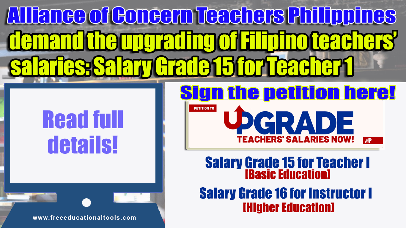ACT PARTYLISTUPGRADE TEACHERS' SALARIES NOW! [SG 15 for Teacher I, SG