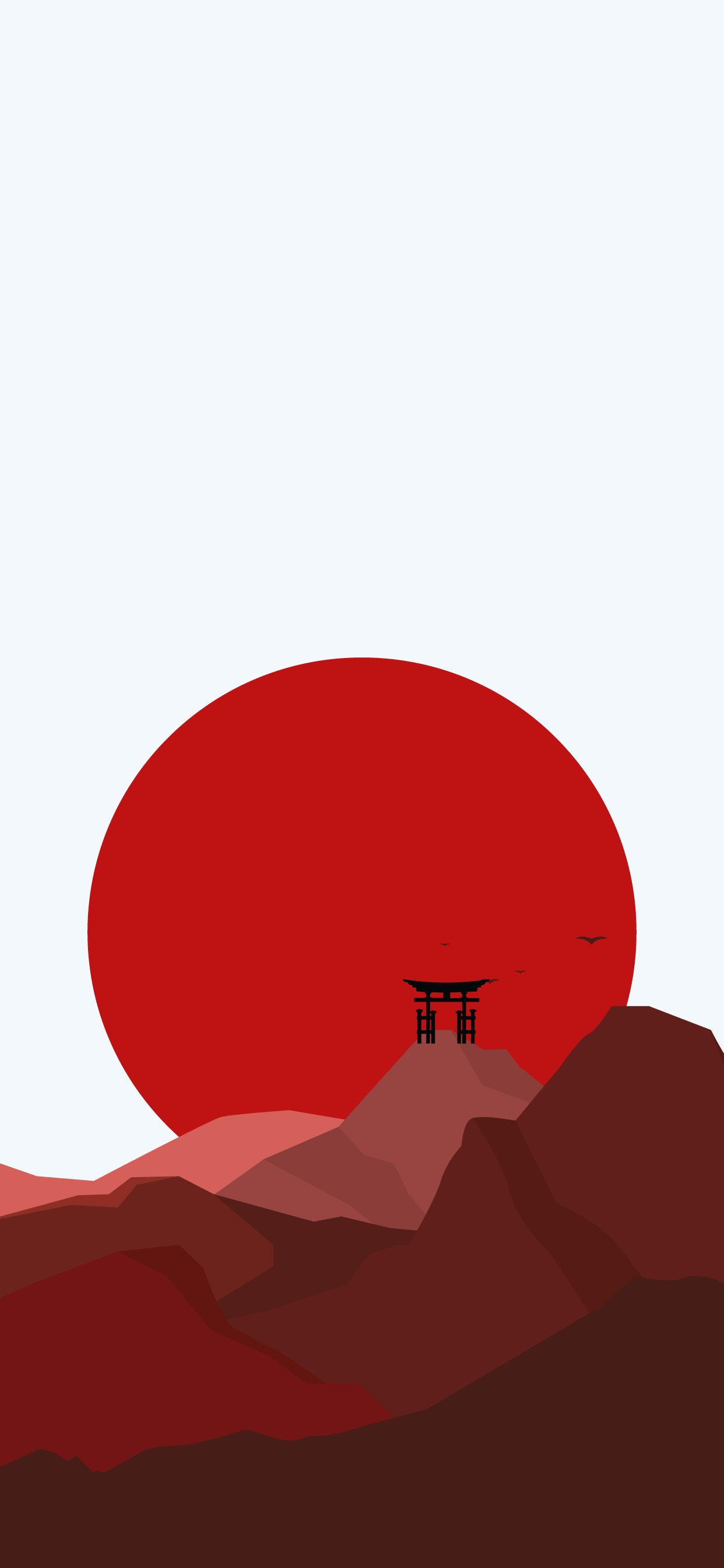 Minimal colorful japanese art background wallpaper for mobile phone