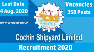 COCHIN Shipyard recruitment 2020