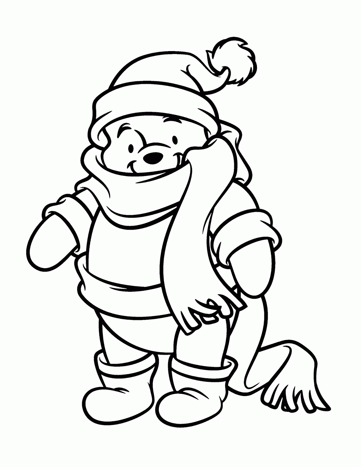 7 Winnie The Pooh Christmas Coloring Pages