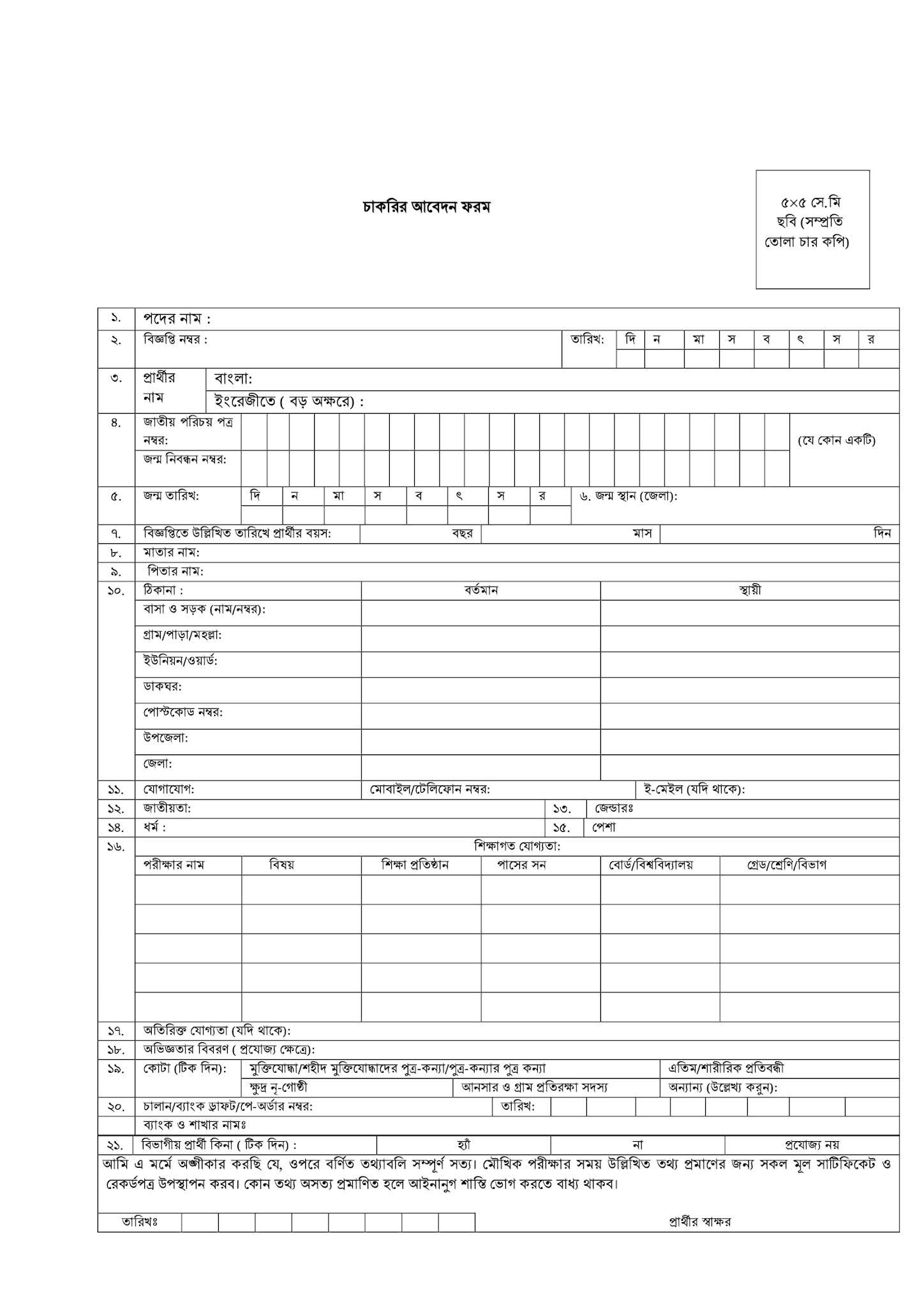 Bangladesh Shilpakala Academy Job Circular