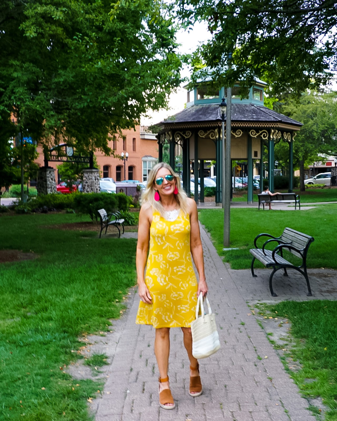 Cute Tie Shoulder Yellow Sundress