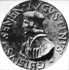 A Roman coin bearing the image of Agostino Chigi, who was one of the 16th century's richest bankers