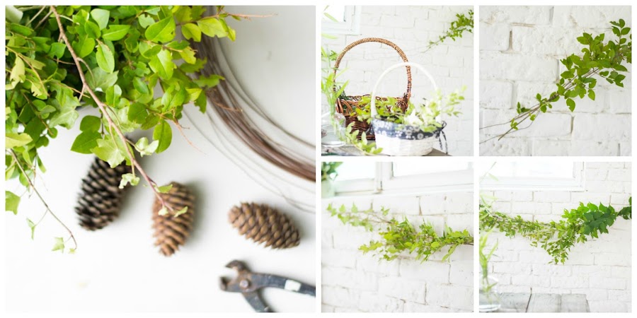 Cómo hacer una guirnalda de ramas y flores diy