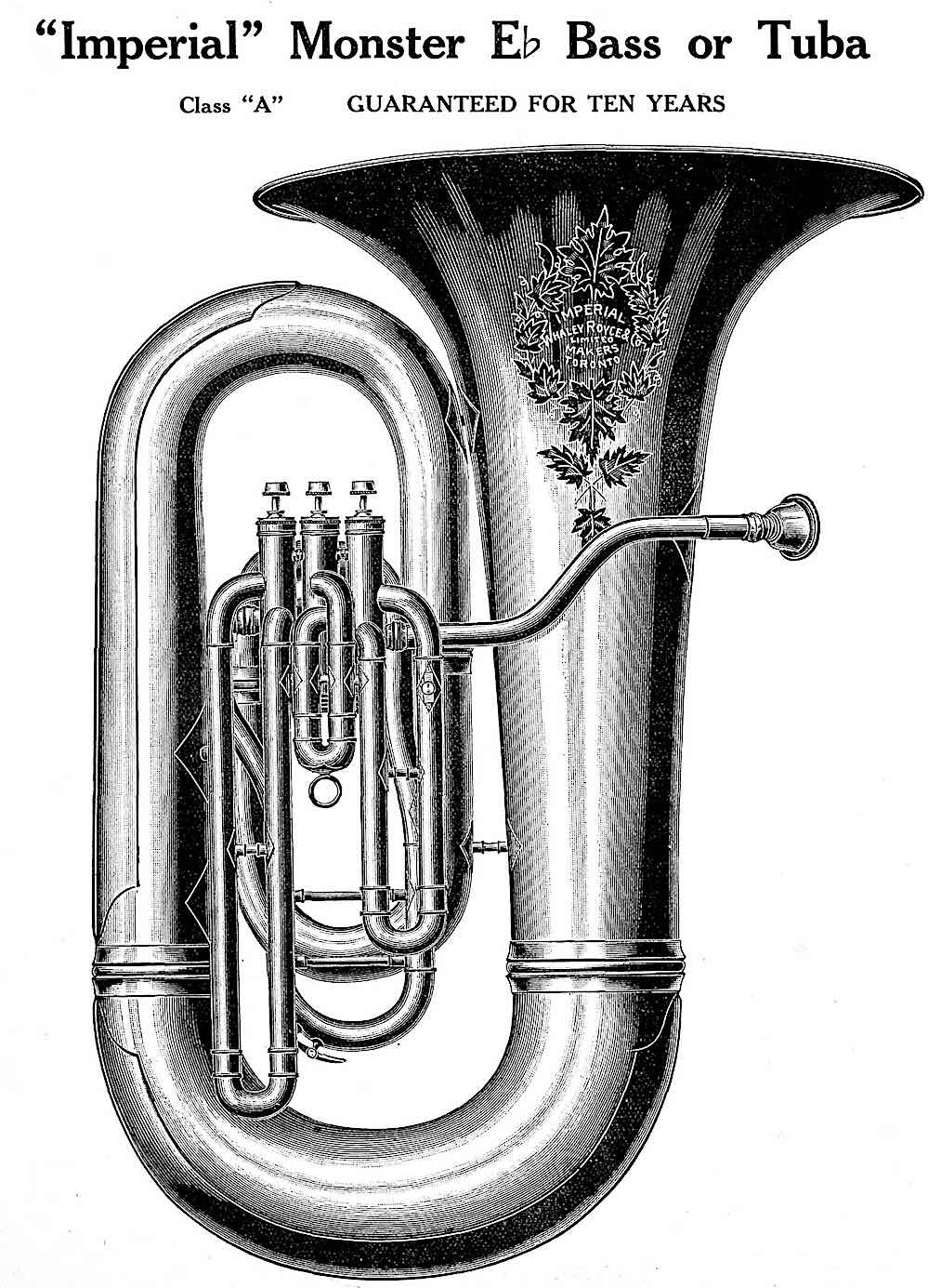 Biggest Tuba 1890 the Biggest Tuba available in 1890, an illustration