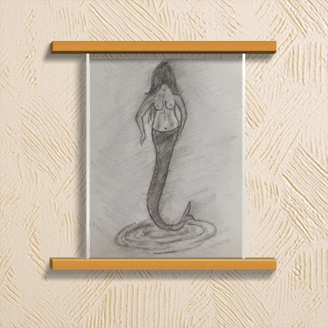 Pencil sketch || Mermaid with graphite ||