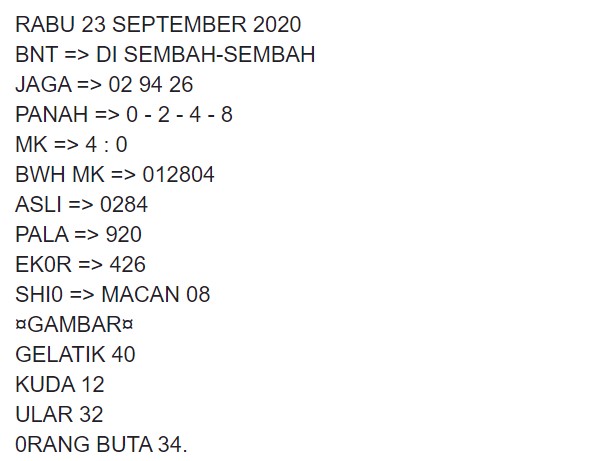 Prediksi Syair Sgp 23 September 2020 Keraton4d