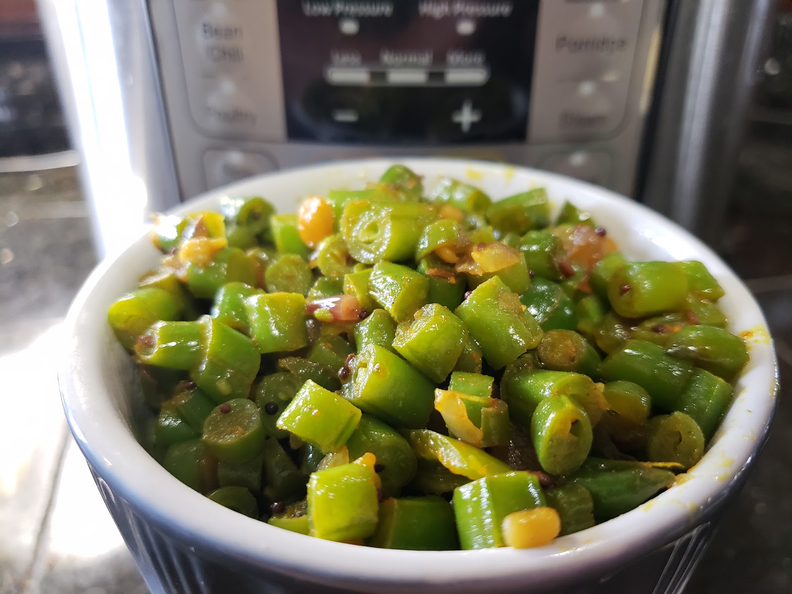 Instant Pot Dry Green Beans Curry Indian style Green Beans Recipe