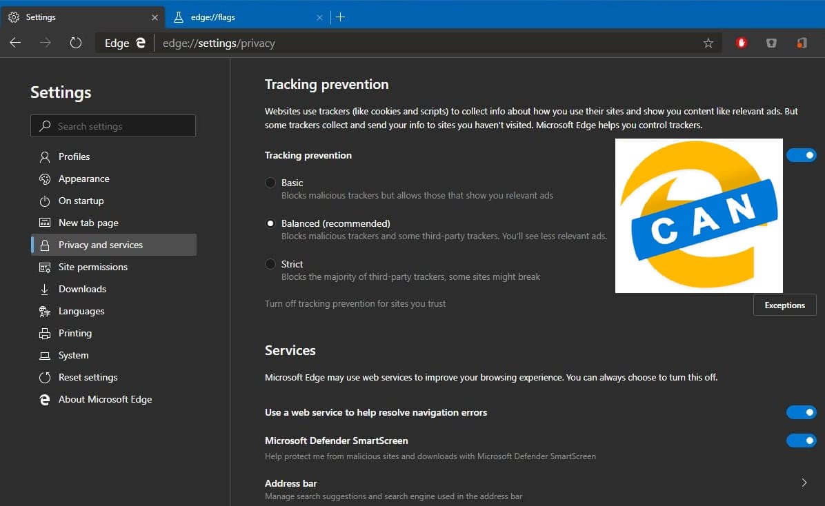 كيفية تمكين ميزة منع التتبع في Chromium Microsoft Edge كيفية تمكين ميزة منع التتبع في Chromium Microsoft Edge