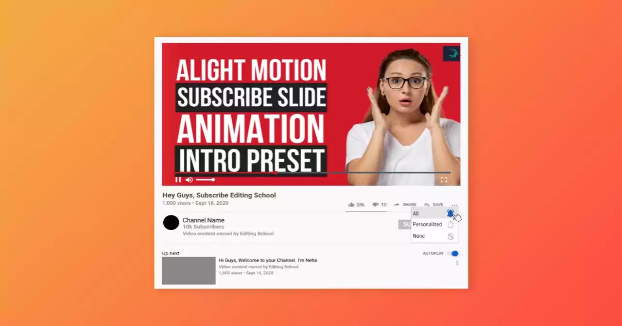 YouTube Subscribe and Bell Intro Template - Alight Motion