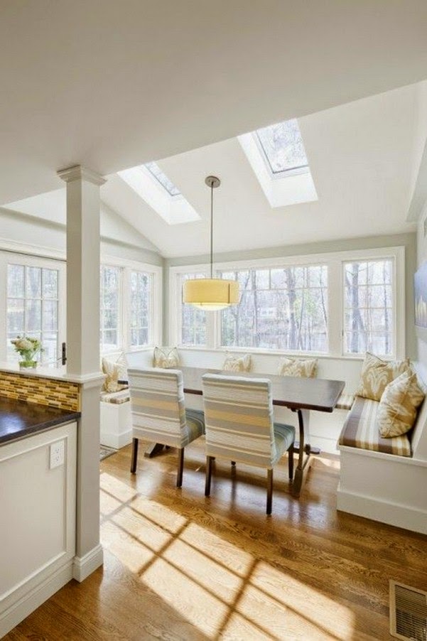 Beautiful dining room with corner seat ideas!
