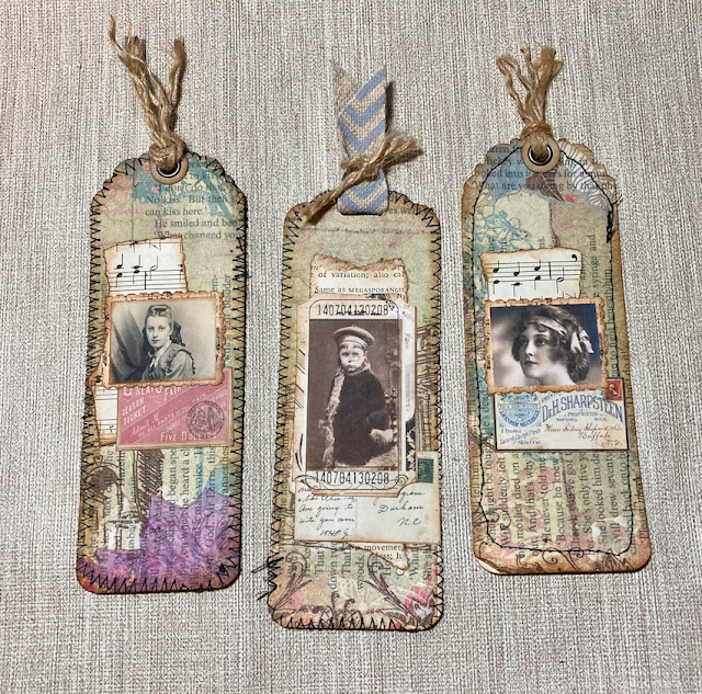 Vintage Days Junk Journal Tags From Book Pages & Paper Napkins