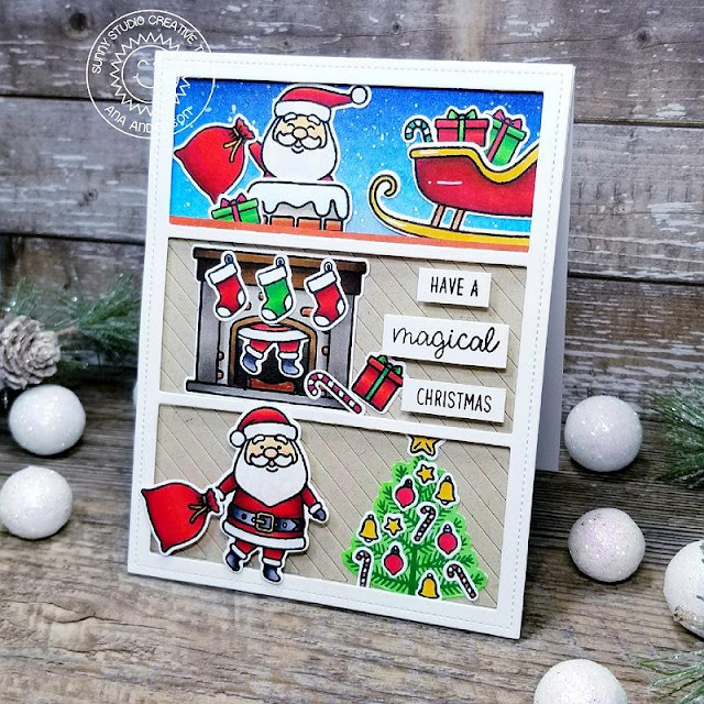 Sunny Studio Stamps: Santa Claus Lane Frilly Frames Dies Comic Strip Everyday Dies Holiday Card by Ana Anderson Sunny Studio Stamps: Santa Claus Lane Frilly Frames Dies Comic Strip Everyday Dies Holiday Card by Ana Anderson