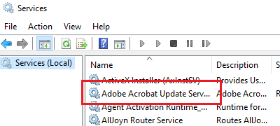 Servicio de actualización de Adobe Acrobat