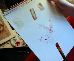 blood tutorial halloween paint watercolors rust mold splat fling