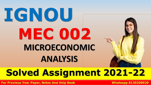 MEC 002 MACROECONOMIC ANALYSIS Solved Assignment 2021-22