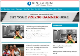 Siniladom Free AMP Blogspot Template