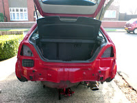 MG Rover 25 rear bumper and lights removed