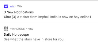 Wix Notification of Visitor from Imphal, India