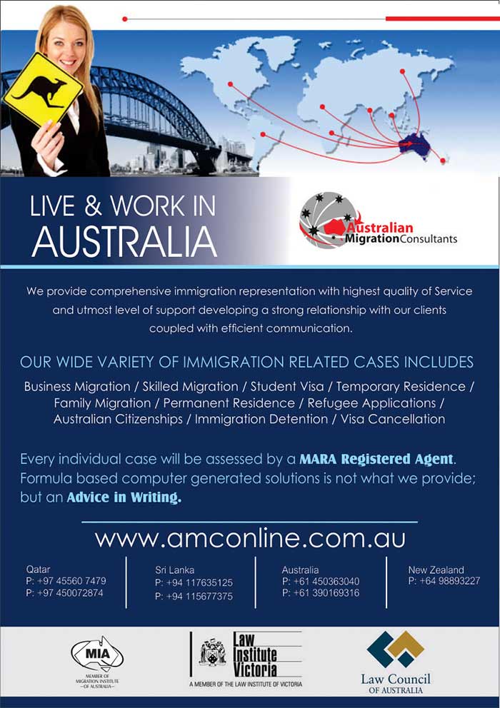 Australian Migration Consultants. Our firm provides comprehensive immigration representation to clients located throughout Australia and the world. We provide the highest quality of service and utmost level of support to our clients. We take great care to develop a strong client relationship, coupled with efficient communication.