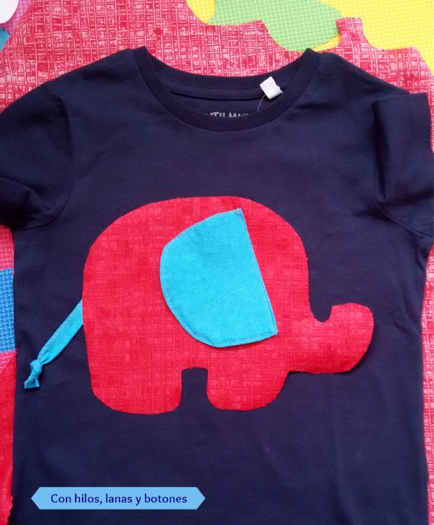 Con hilos, lanas y botones: tutorial camiseta elefante
