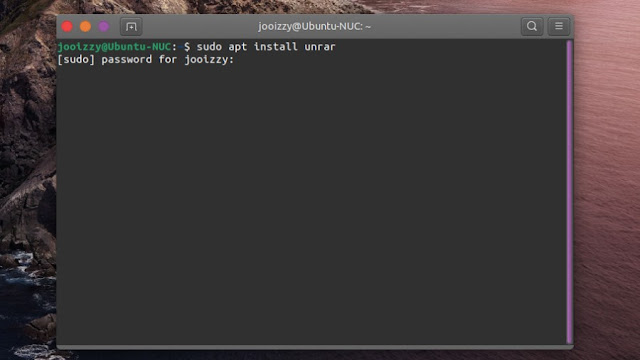 Install Unrar via Terminal Ubuntu Linux