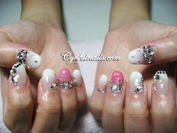 nail nails airbrush pink bride designs crystals gel lots cynful airbrushed acrylic