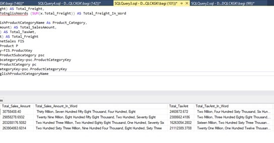 Microsoft Business Intelligence: Convert Number into Words in SQL Server