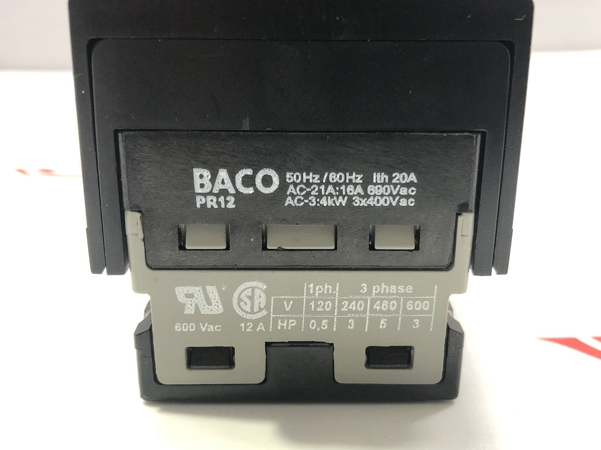 BACO PR12 CAM SELECTOR SWITCH 12A 500V NB02AX80