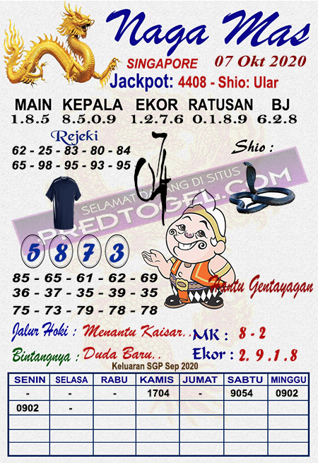 Pred Sgp Rabu 07 Oktober 2020 Pred Togel Singapura Singapore