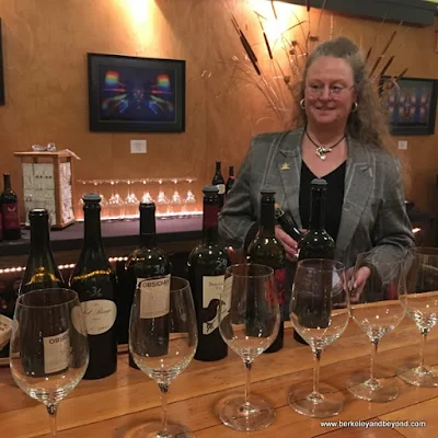 wine-tasting set up at Lake County Wine Studio in Upper Lake, California