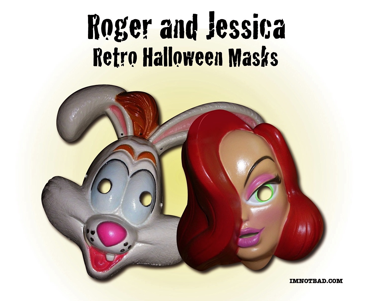 Roger And Jessica Rabbit Retro Halloween Masks - Classic 80's Costumes...