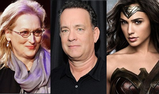 Merryl Streep, Tom Hanks, Gal Gadot, Hugh Jackman y Jmes Franco fueron ignorados en las nominaciones a los Oscar