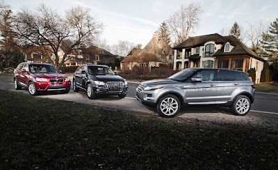 The BMW X3, Audi Q5, and Land Rover Range Rover Evoque