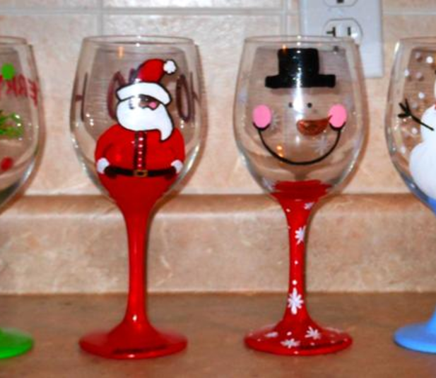 copas navidenas decoradas con pintura