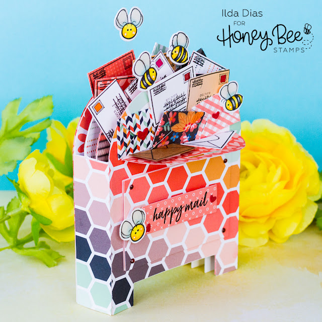 Happy Mail Just Beecause | 3D Post Box Card | Honey Bee Stamps by ilovedoingallthingscrafty.com