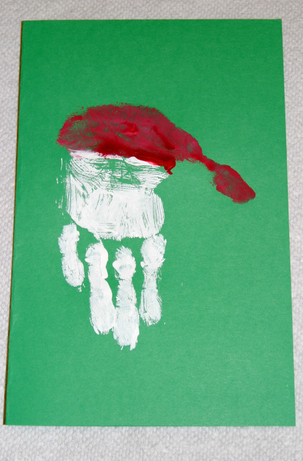 Musings in Mass: Handprint Santa Christmas Card