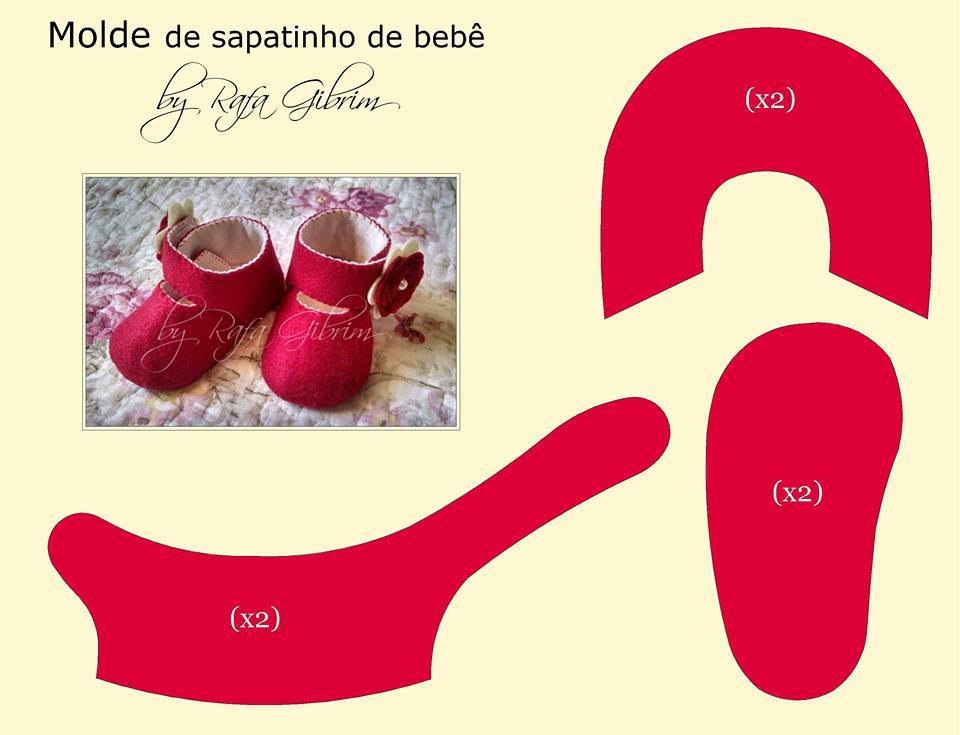 Eu Amo Artesanato Sapatinho de bebe com molde