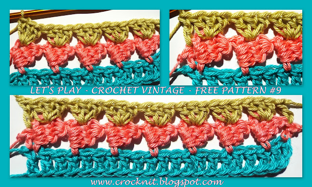 free crochet patterns, how to crochet, vintage crochet, sideways stitch,