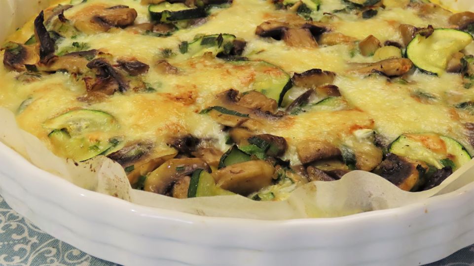 Zapečena palenta,tikvice,mozzarella i gljive / Baked Polenta Zucchini