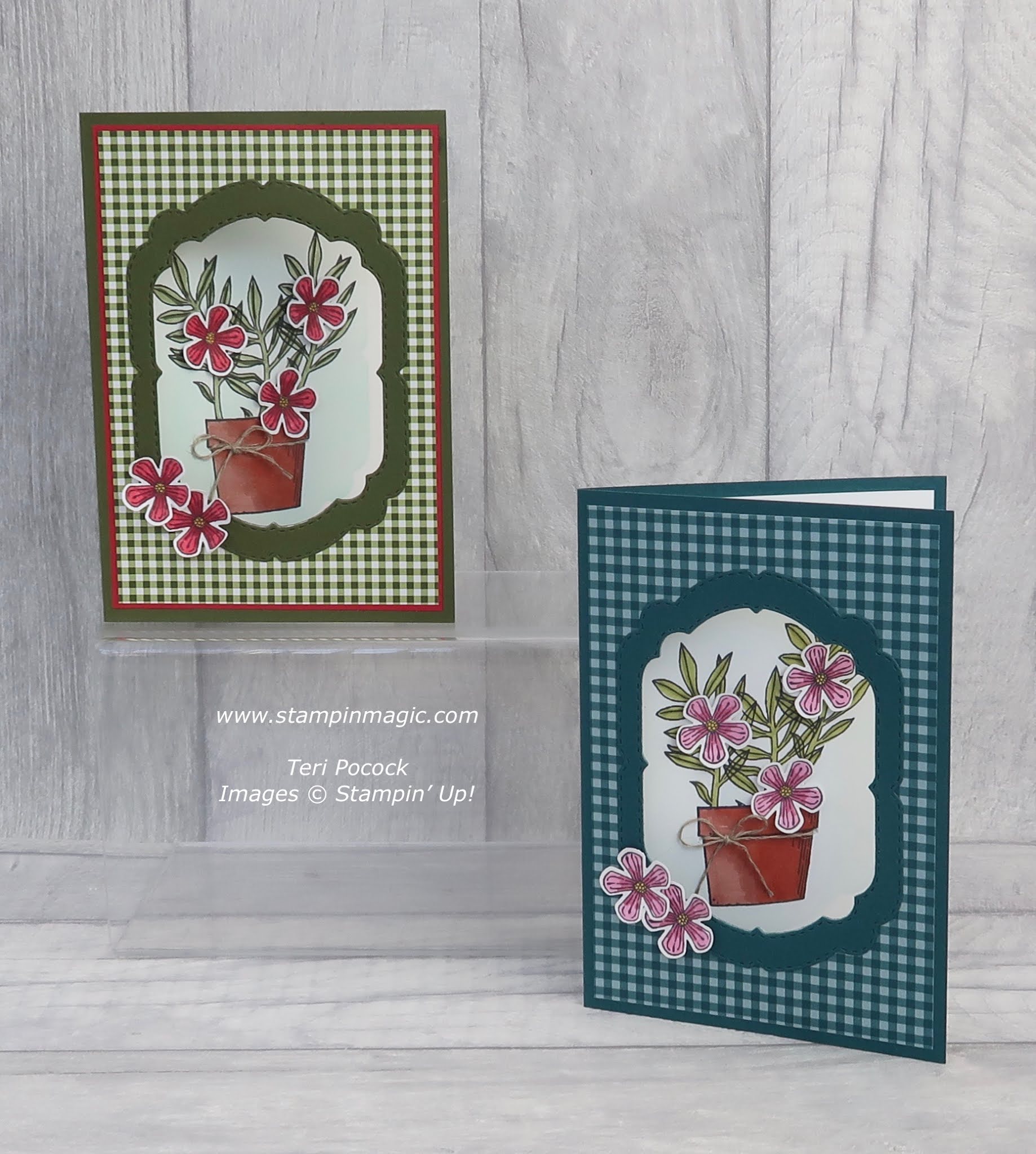 Stampin' Up! UK Demonstrator Teri Pocock Basket of Blooms 3Panel