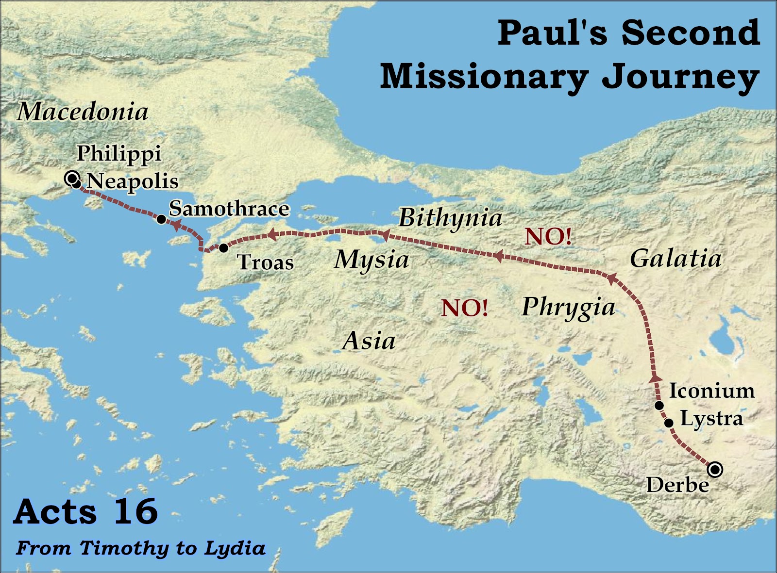 paul's journey to macedonia map