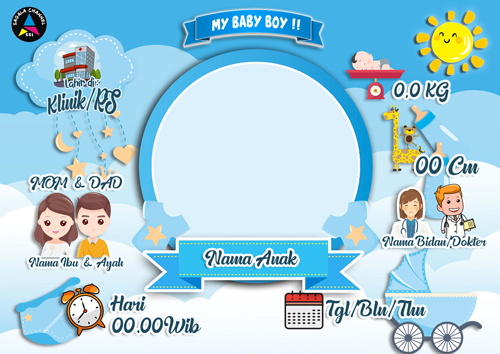 Download Bingkai Kartu Nama Bayi Unduh 41 Background Kelahiran Anak