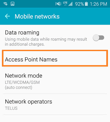 طريقة إضافة اسم نقطة وصول APN يدويا لشبكة اتصالات مصر على هواتف أندرويد